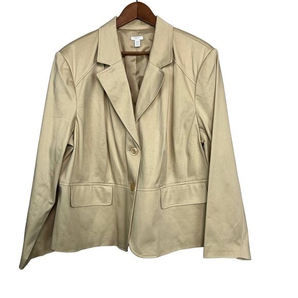 NEW! Apt 9 Dual Button Blazer Stretch Tan - 24W - Picture 1 of 4